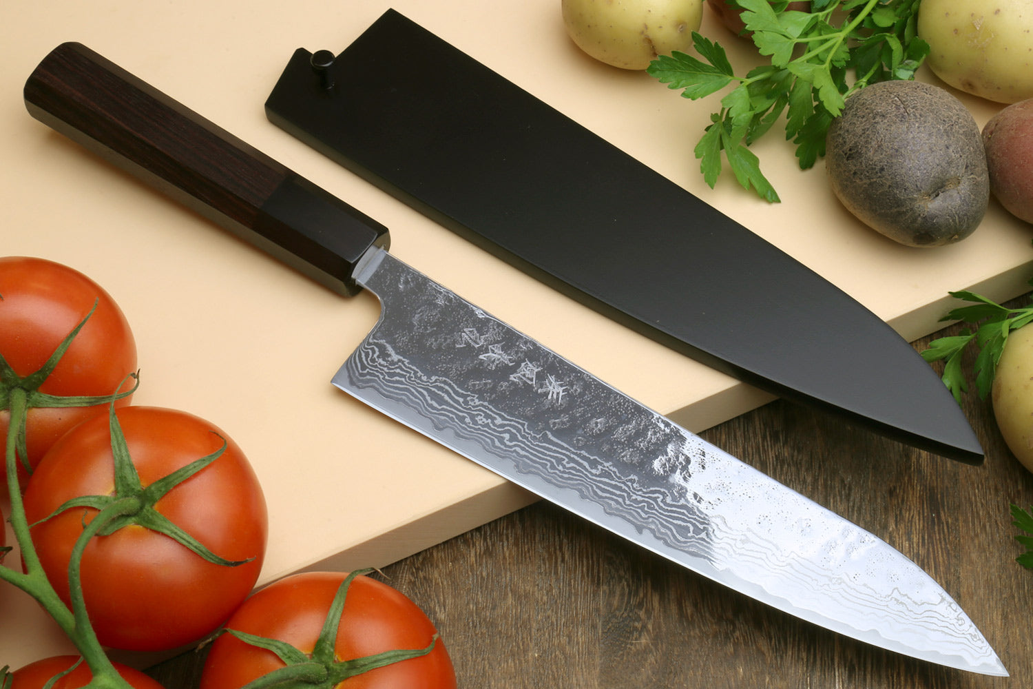 ergonomic damascus handle designs